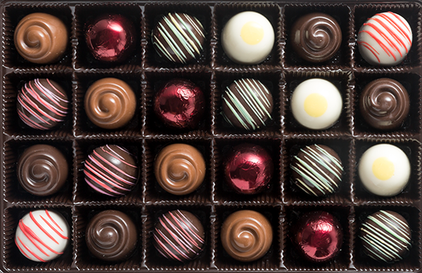 Gourmet Chocolate Assortment, Truffles, Bonbons, Bark